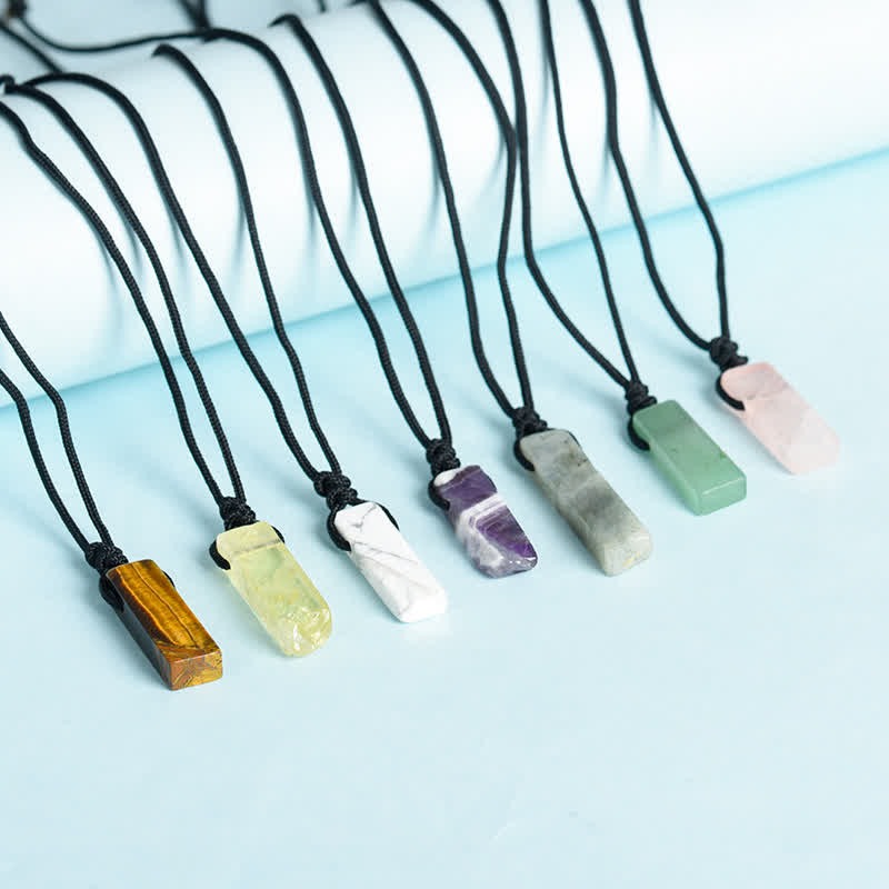 Olivenorma Natural Crystal Column Pendant With Braided Knot For Spiritual Balance And Personal Growth Necklace - image 24