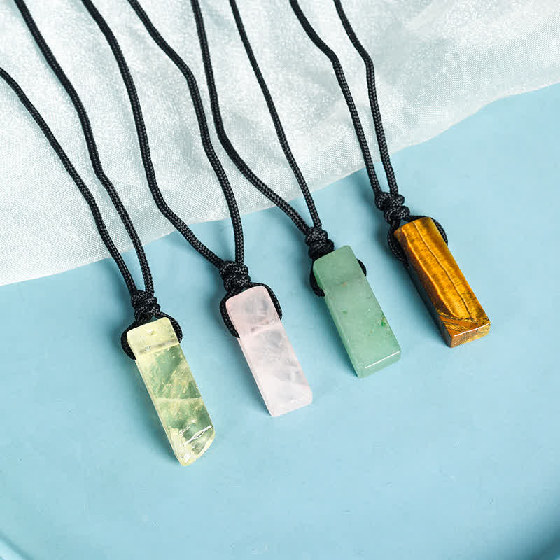 Olivenorma Natural Crystal Column Pendant With Braided Knot For Spiritual Balance And Personal Growth Necklace - image 26