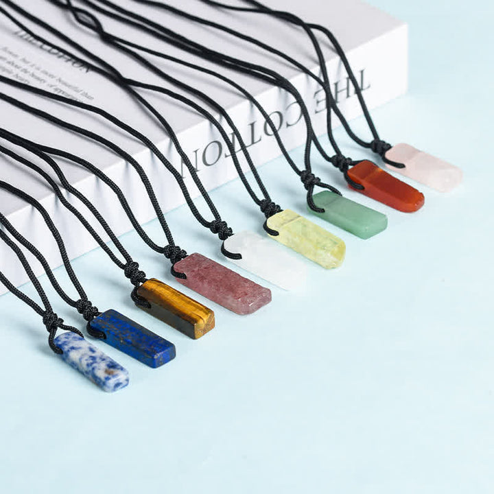 Olivenorma Natural Crystal Column Pendant With Braided Knot For Spiritual Balance And Personal Growth Necklace - image 0
