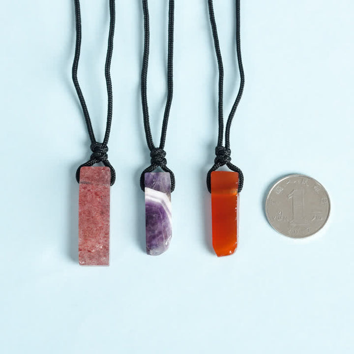 Olivenorma Natural Crystal Column Pendant With Braided Knot For Spiritual Balance And Personal Growth Necklace - image 25