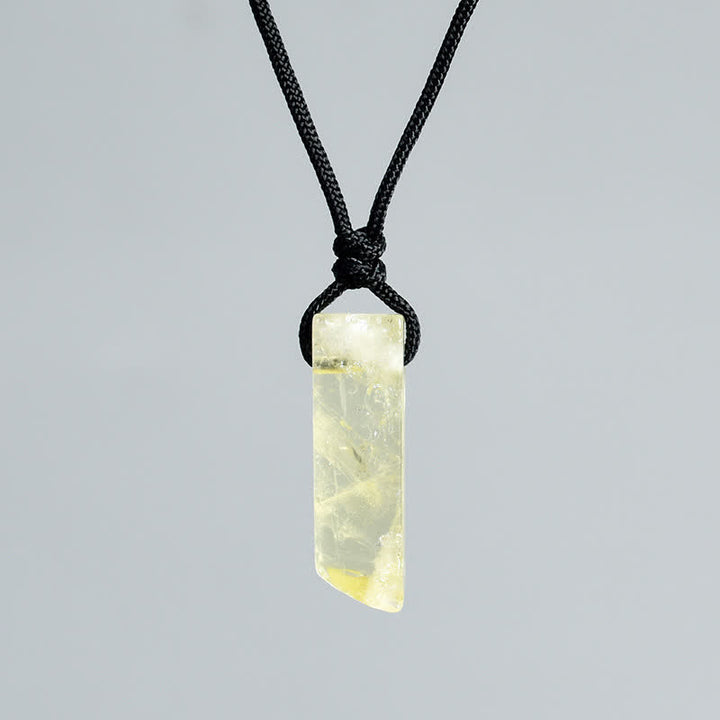 Olivenorma Natural Crystal Column Pendant With Braided Knot For Spiritual Balance And Personal Growth Necklace - image 16