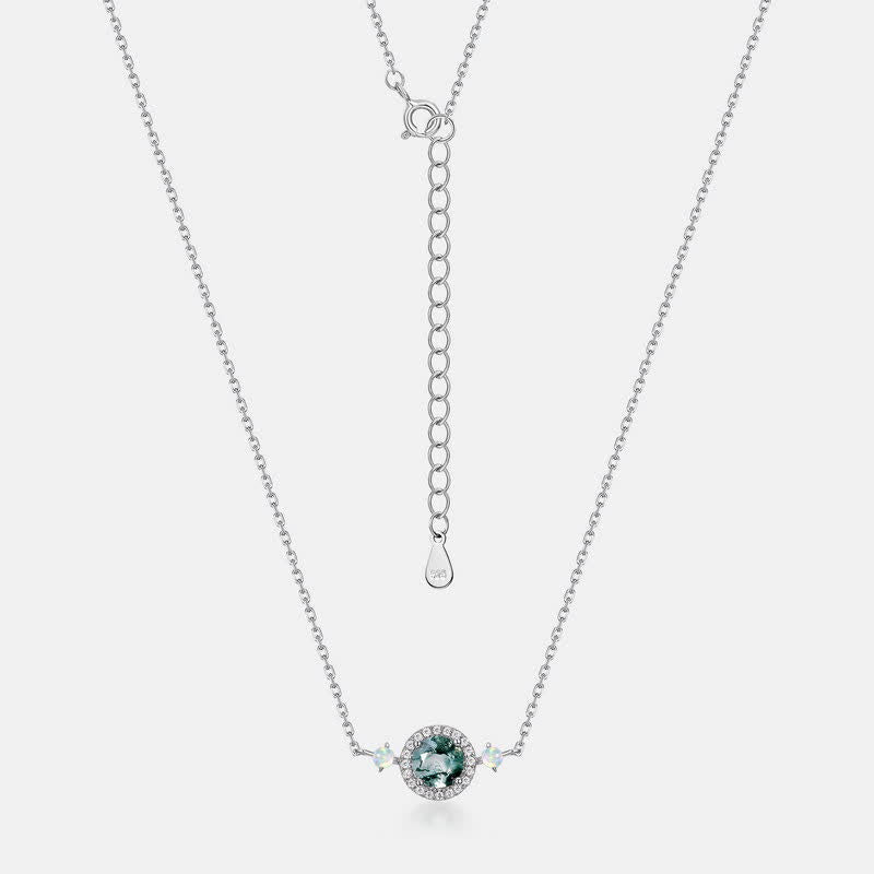 Olivenorma Natural Moss Agate Opal Pendant Necklace - image 4