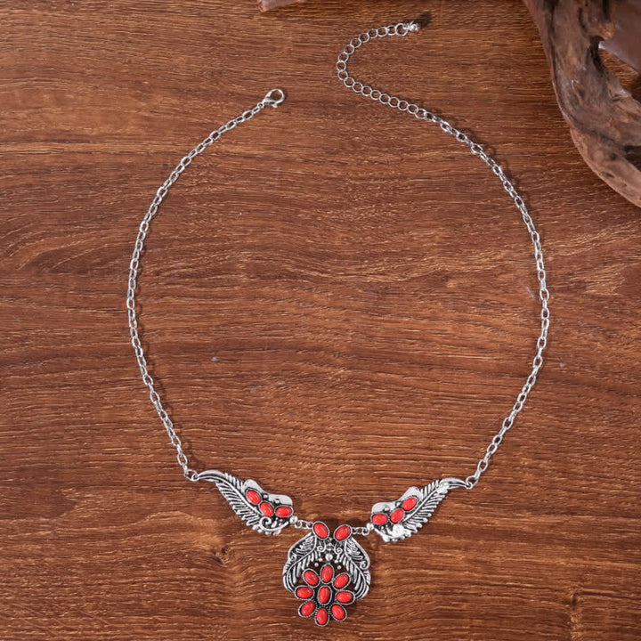 Olivenorma Bohemian Retro Ethnic Style Turquoise Carved Necklace - image 5