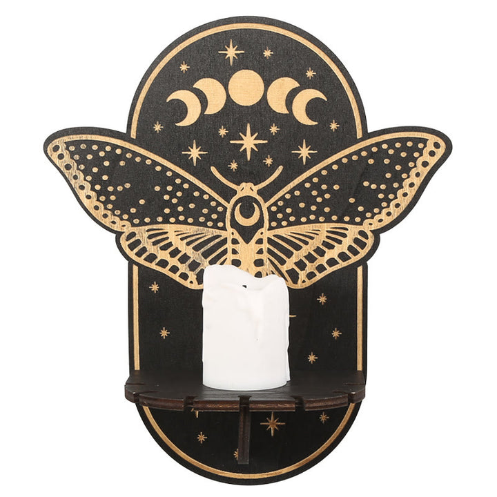 Olivenorma Moth Bohemian Style Wooden Crystal Shelf - image 3