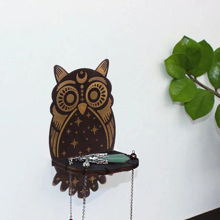Olivenorma Owl Shaped Floating Wall Mounted Crystal Shelf - image 2