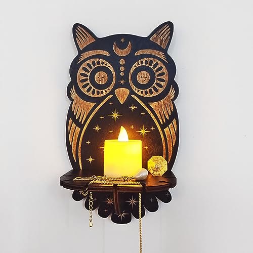 Olivenorma Owl Shaped Floating Wall Mounted Crystal Shelf - image 1
