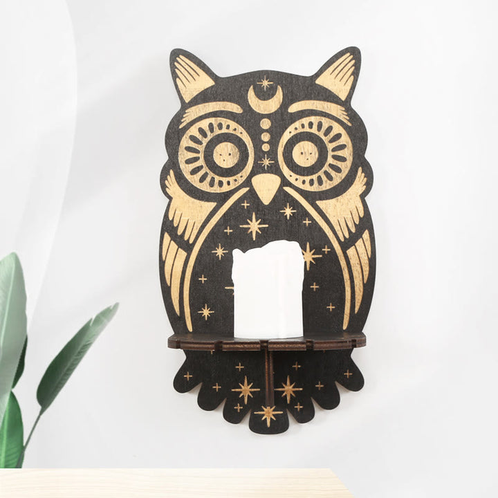 Olivenorma Owl Shaped Floating Wall Mounted Crystal Shelf - Owl - image 0