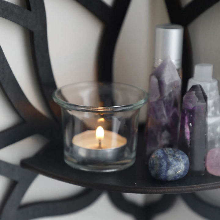 Olivenorma Lotus Buddha Wall Corner Floating Crystal Shelf - image 3