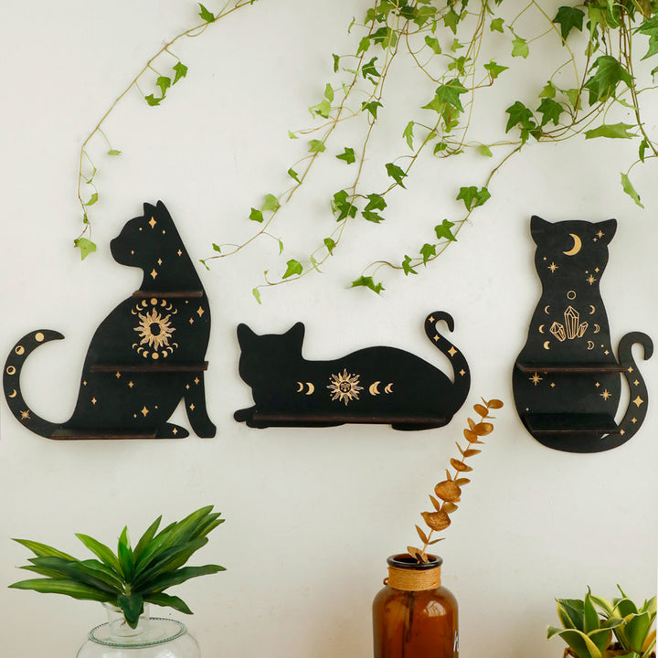 Olivenorma Cat Shaped Gothic Style Wooden Crystal Shelf - image 7