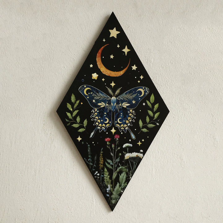 Olivenorma Geometric Moth Engraved Wood Wall Mounted Crystal Shelf - Moth F - image 11