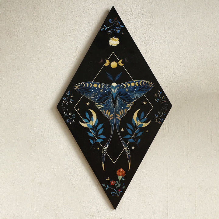 Olivenorma Geometric Moth Engraved Wood Wall Mounted Crystal Shelf - Moth B - image 3