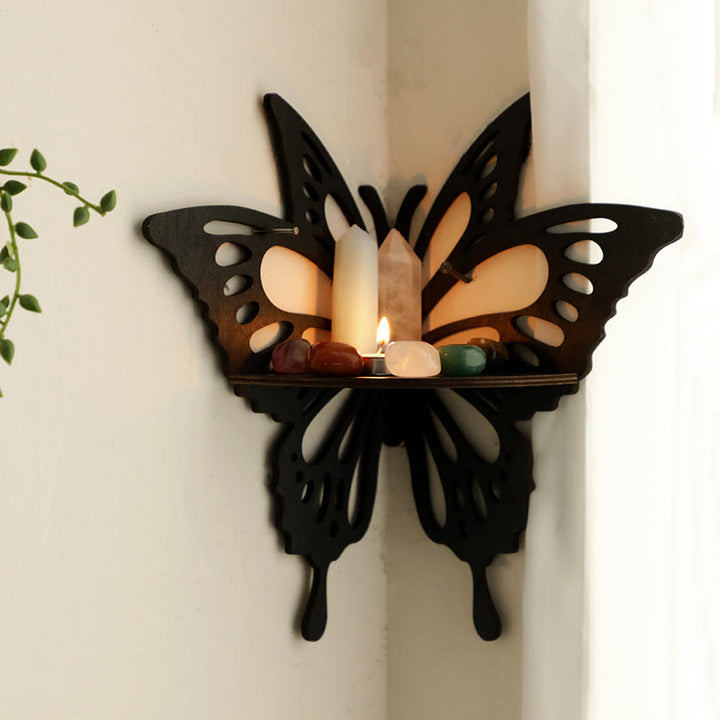 Olivenorma Wooden Butterfly Hanging Crystal Holder Crystal Shelf - Butterfly A - image 0
