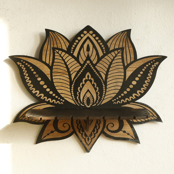 Olivenorma Lotus Meditation Buddha Floating Crystal Shelf - Lotus A - image 1