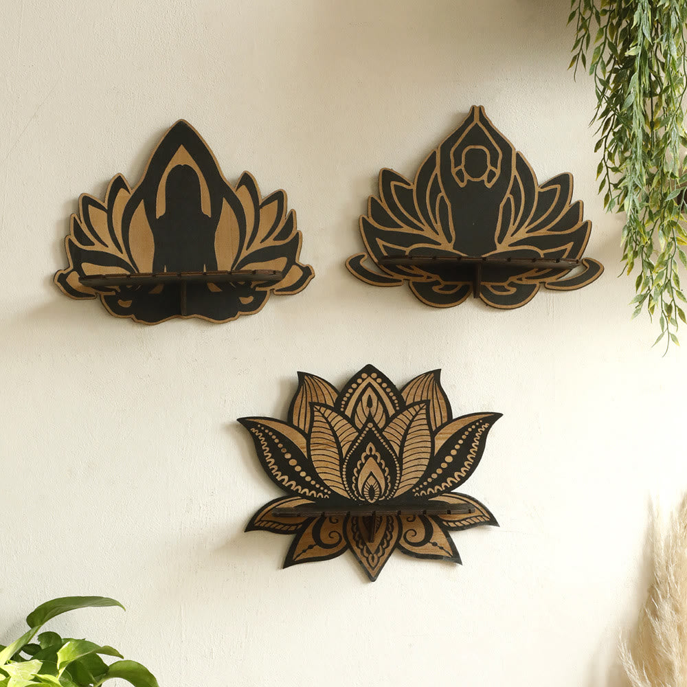 Olivenorma Lotus Meditation Buddha Floating Crystal Shelf - image 9