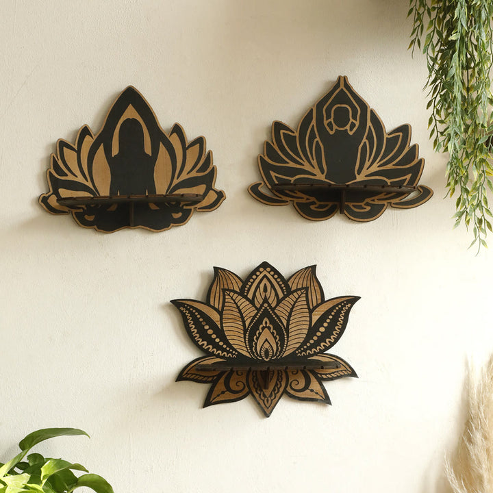 Olivenorma Lotus Meditation Buddha Floating Crystal Shelf - image 9