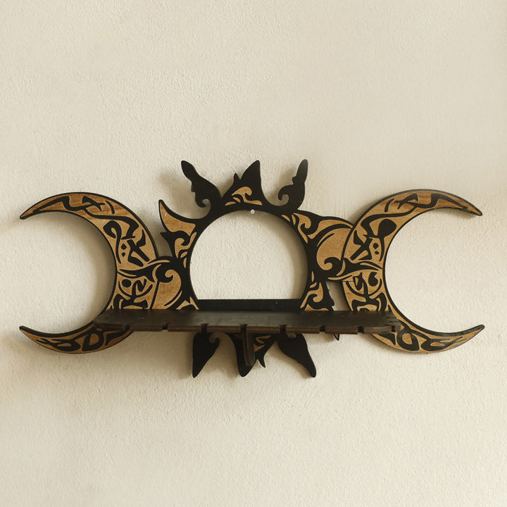 Olivenorma Wooden Triple Goddess Floating Crystal Shelf - image 1