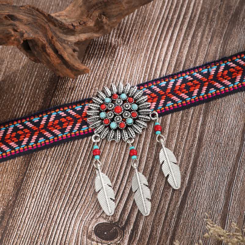 Olivenorma Cotton Rope Braided Bohemia Strap Turquoise Pendant Necklace - image 12