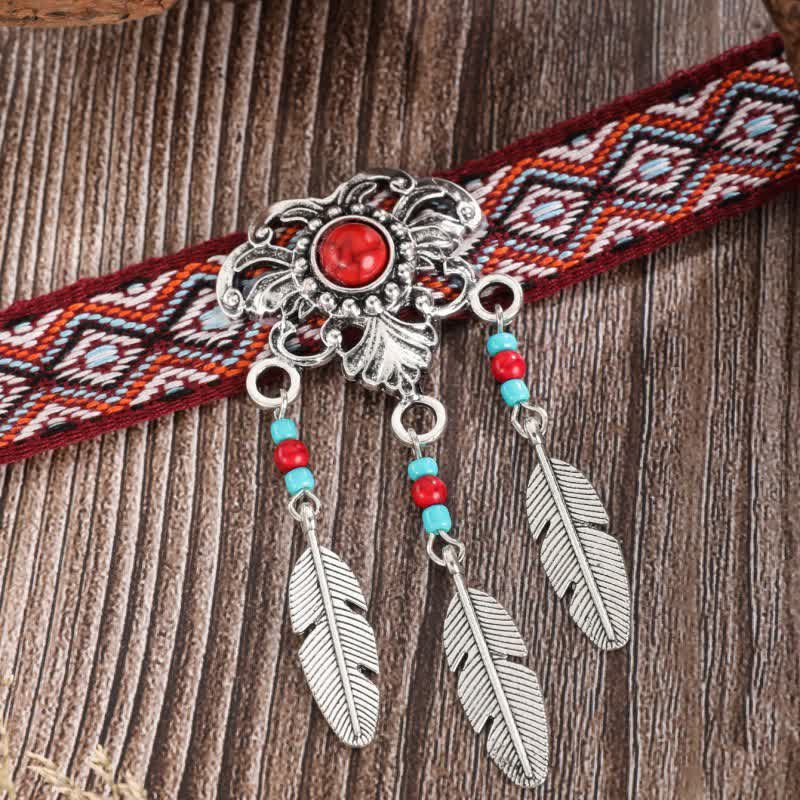 Olivenorma Cotton Rope Braided Bohemia Strap Turquoise Pendant Necklace - image 9