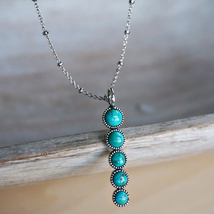 Olivenorma Turquoise Pea Shape Pendant Necklace - Turquoise - image 0