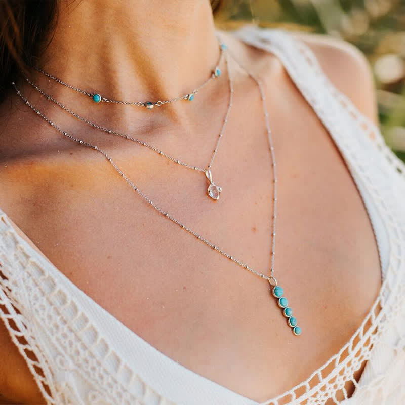 Olivenorma Turquoise Pea Shape Pendant Necklace - image 1