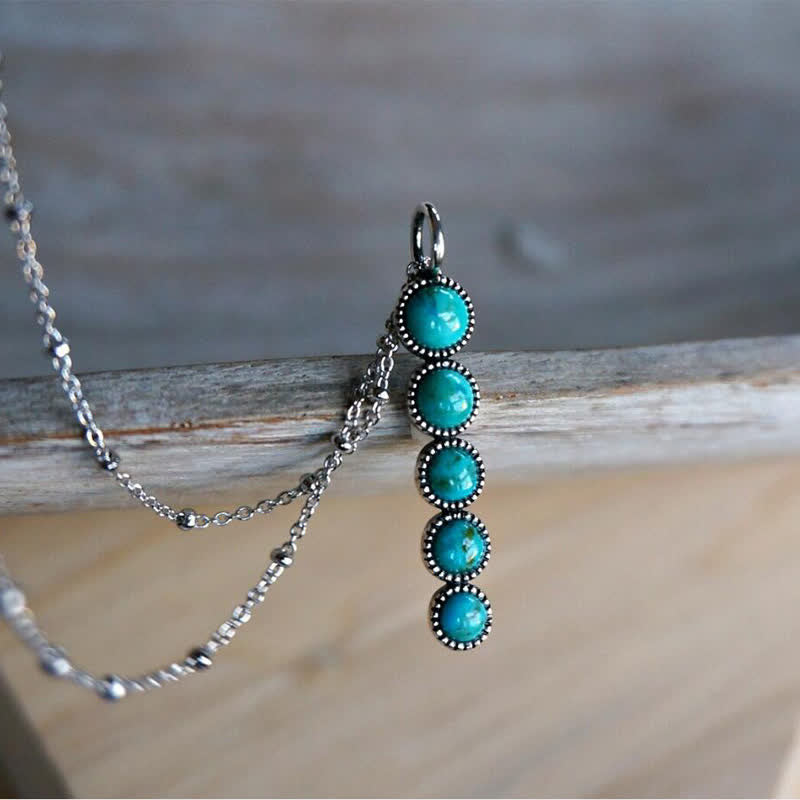 Olivenorma Turquoise Pea Shape Pendant Necklace - image 4