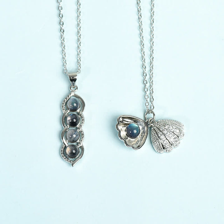 Olivenorma Labradorite Shell Pea Pendant Necklace Snowflake Jewelry Set - image 0
