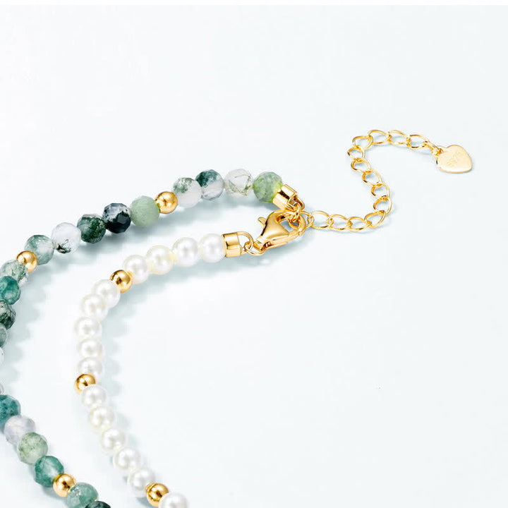 Olivenorma Moss Agate Freshwater Pearl Necklace Bracelet Jewelry Set - image 8