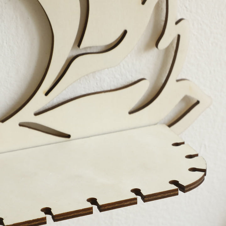 Olivenorma Wooden Wall Mounted Lotus Flower Crystal Shelf - image 4