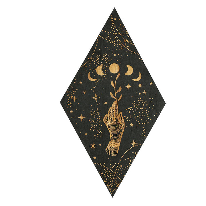 Olivenorma Engraved Wooden Moon Phase Floating Crystal Shelf - image 2
