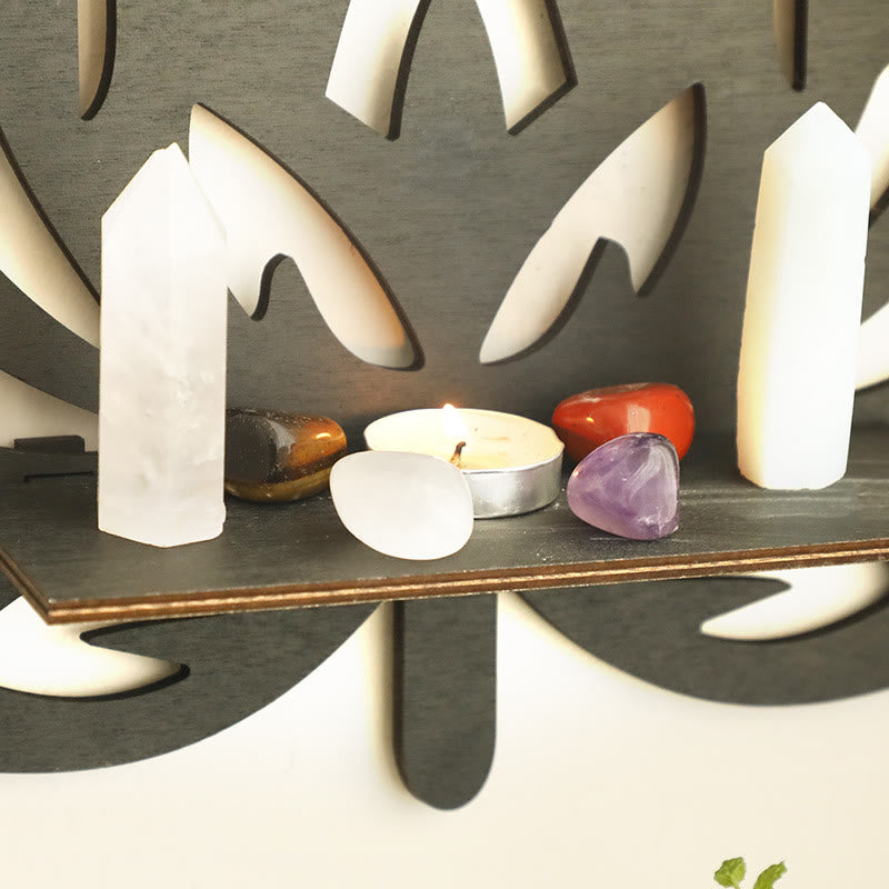 Olivenorma Lotus Flower Shelf for Crystal Wooden Crystal Shelf - image 4