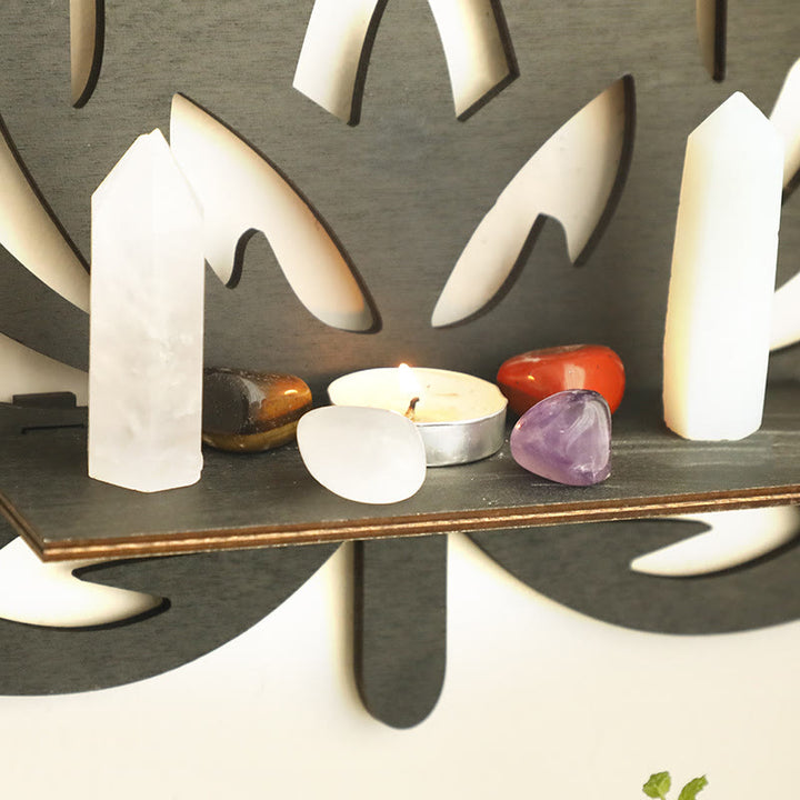 Olivenorma Lotus Flower Shelf for Crystal Wooden Crystal Shelf - image 4