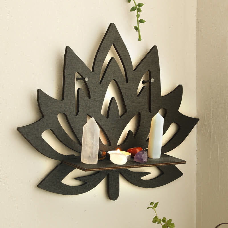 Olivenorma Lotus Flower Shelf for Crystal Wooden Crystal Shelf - image 2