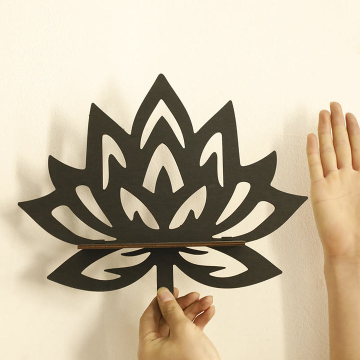 Olivenorma Lotus Flower Shelf for Crystal Wooden Crystal Shelf - image 5