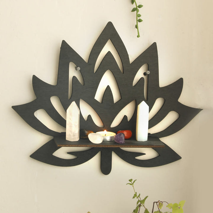 Olivenorma Lotus Flower Shelf for Crystal Wooden Crystal Shelf - Lotus - image 0