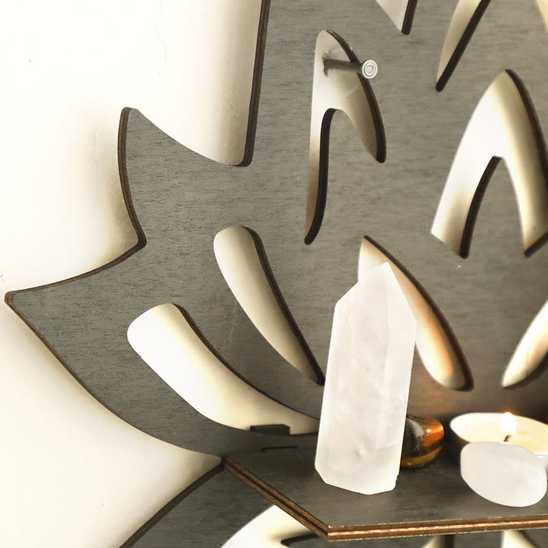 Olivenorma Lotus Flower Shelf for Crystal Wooden Crystal Shelf - image 3