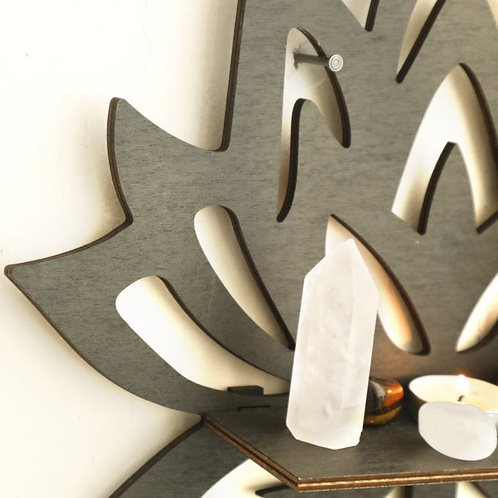 Olivenorma Lotus Flower Shelf for Crystal Wooden Crystal Shelf - image 3