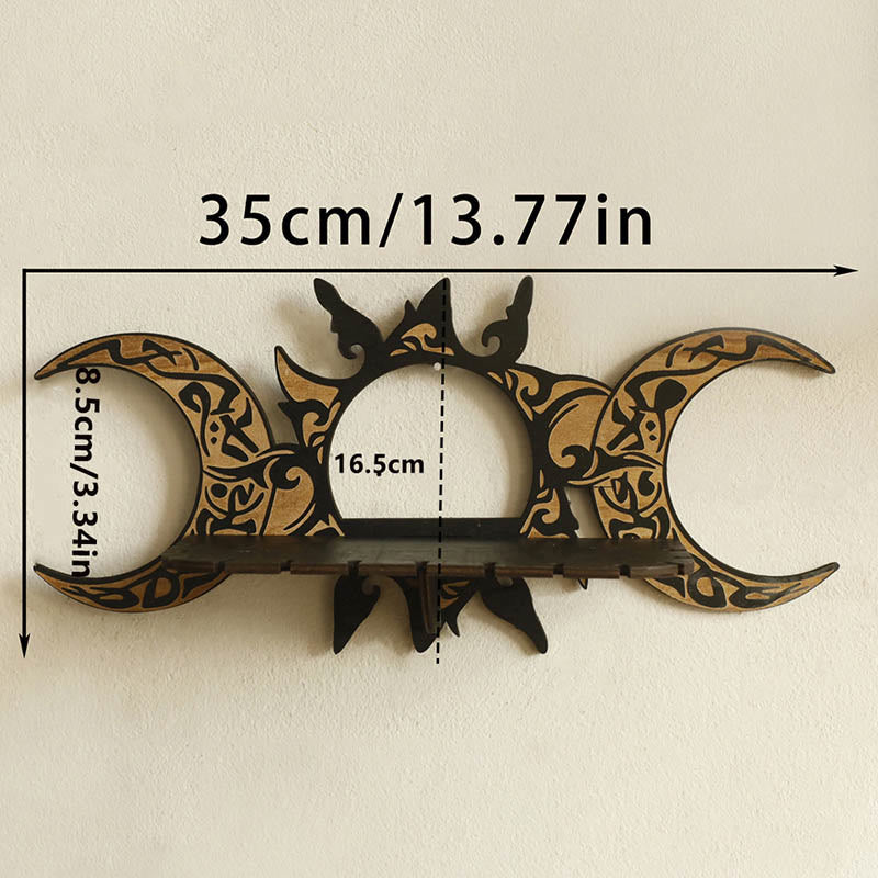 Olivenorma Wooden Triple Goddess Floating Crystal Shelf - image 4