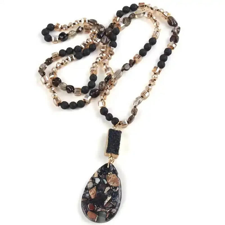 Olivenorma Emperor Stone Beads Crystal Cluster Drop Pendant Necklace - image 14