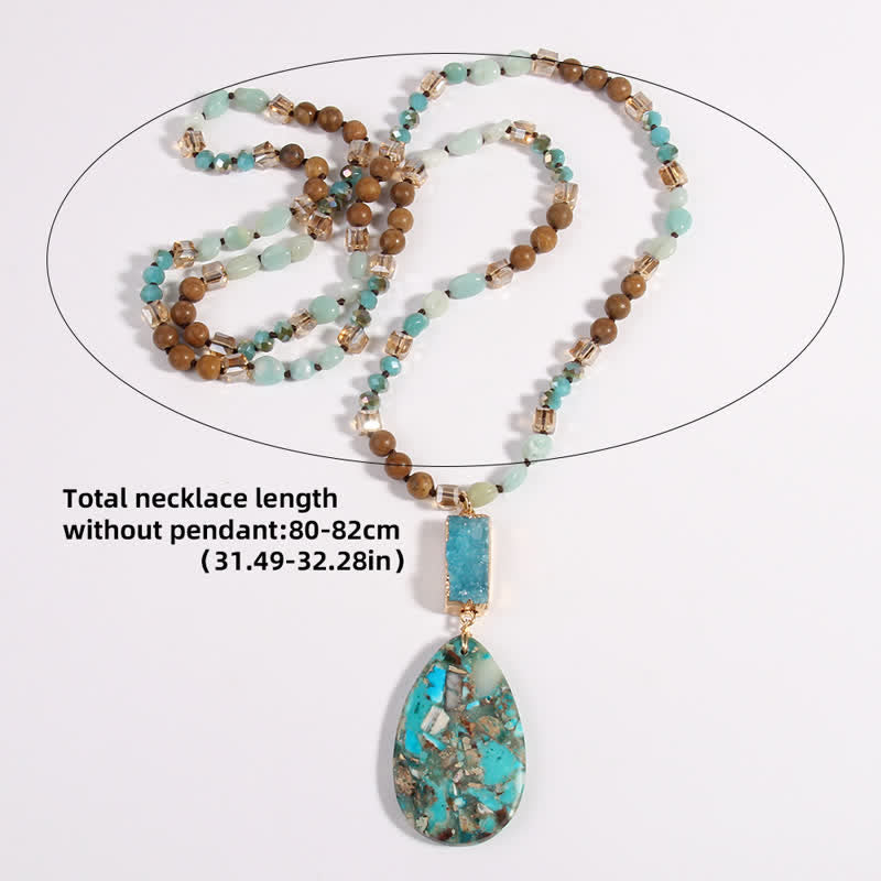 Olivenorma Emperor Stone Beads Crystal Cluster Drop Pendant Necklace - image 28