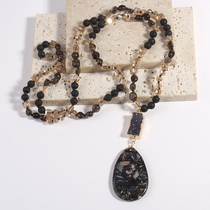 Olivenorma Emperor Stone Beads Crystal Cluster Drop Pendant Necklace - image 16