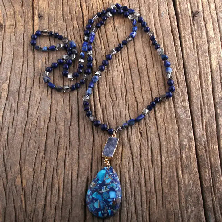 Olivenorma Emperor Stone Beads Crystal Cluster Drop Pendant Necklace - image 19