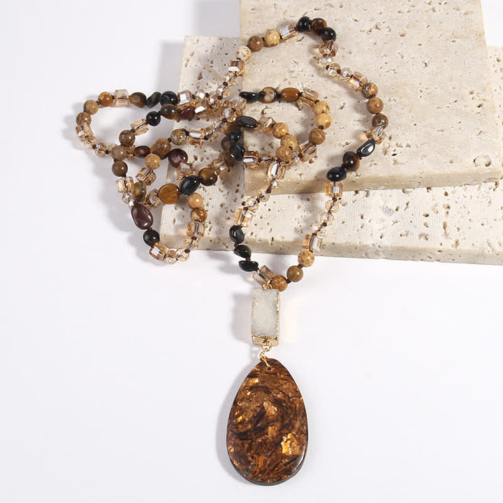Olivenorma Emperor Stone Beads Crystal Cluster Drop Pendant Necklace - image 23