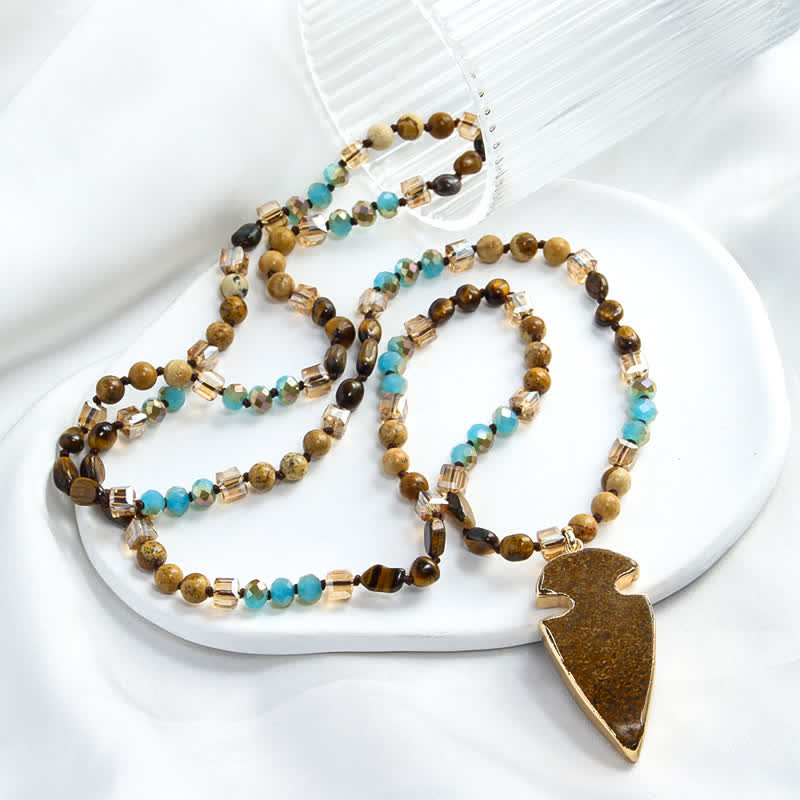 Olivenorma Natural Crystal Beads Arrow Pendant Necklace - image 6