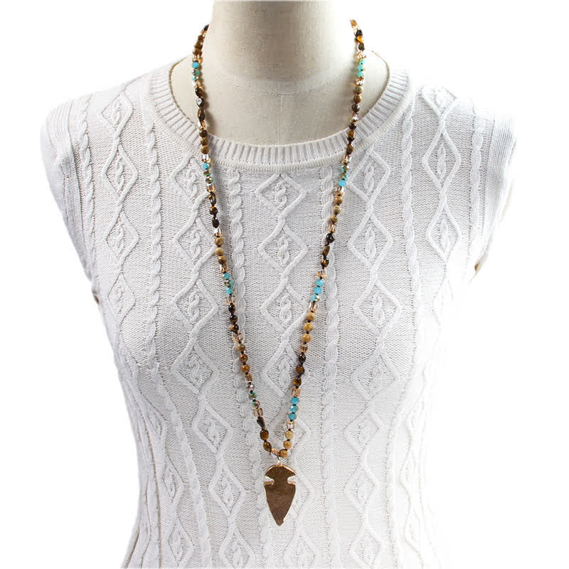 Olivenorma Natural Crystal Beads Arrow Pendant Necklace - image 7