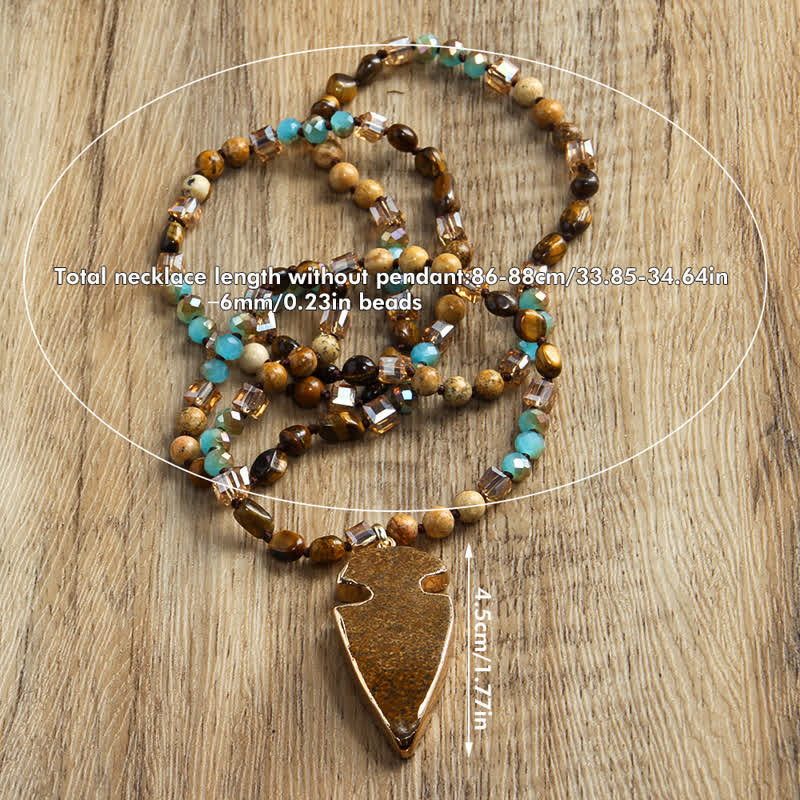 Olivenorma Natural Crystal Beads Arrow Pendant Necklace - image 8