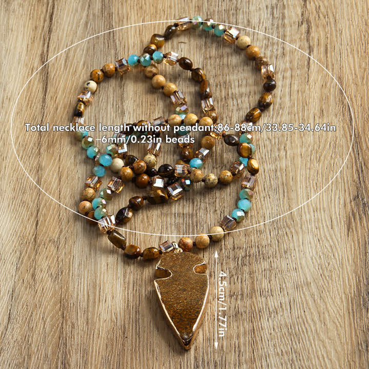 Olivenorma Natural Crystal Beads Arrow Pendant Necklace - image 8