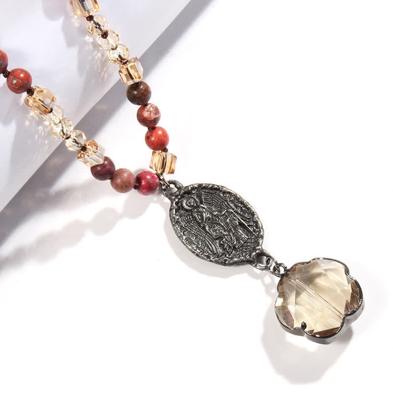 Olivenorma Natural Crystal Beads Angel Pendant Necklace - image 2