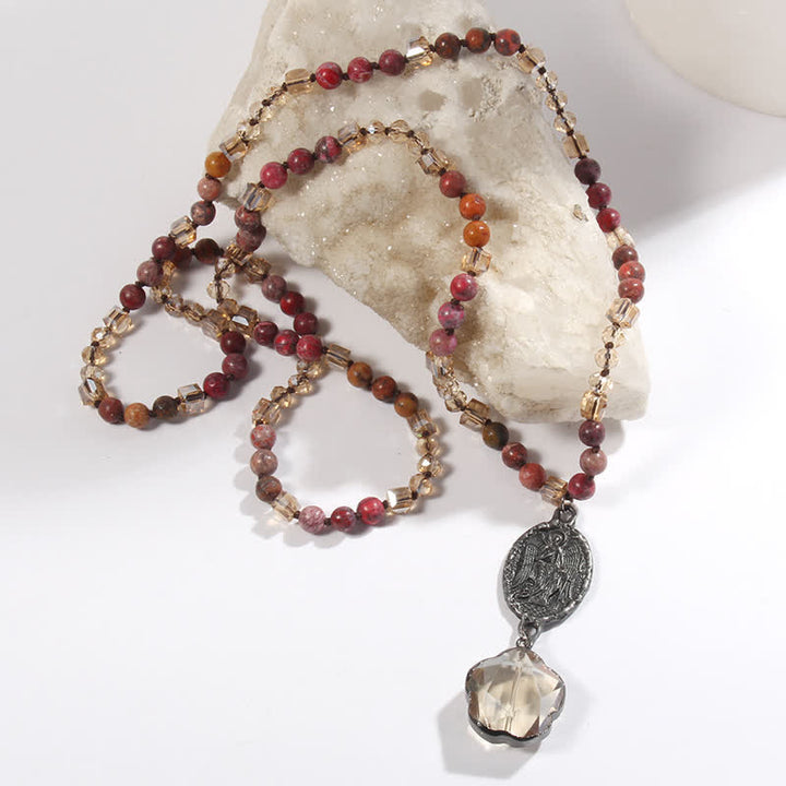 Olivenorma Natural Crystal Beads Angel Pendant Necklace - image 1