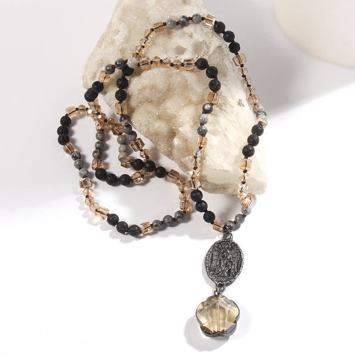 Olivenorma Natural Crystal Beads Angel Pendant Necklace - image 6