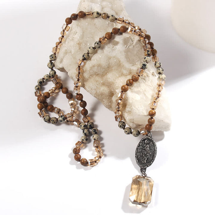 Olivenorma Natural Crystal Beads Angel Pendant Necklace - image 15